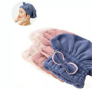 Microfiber Hair Towel Caps, Extrame Soft & Ultra Absorbent, Fast Drying Hair Drying Caps Towel Turban Wrap for Wet Hair Women