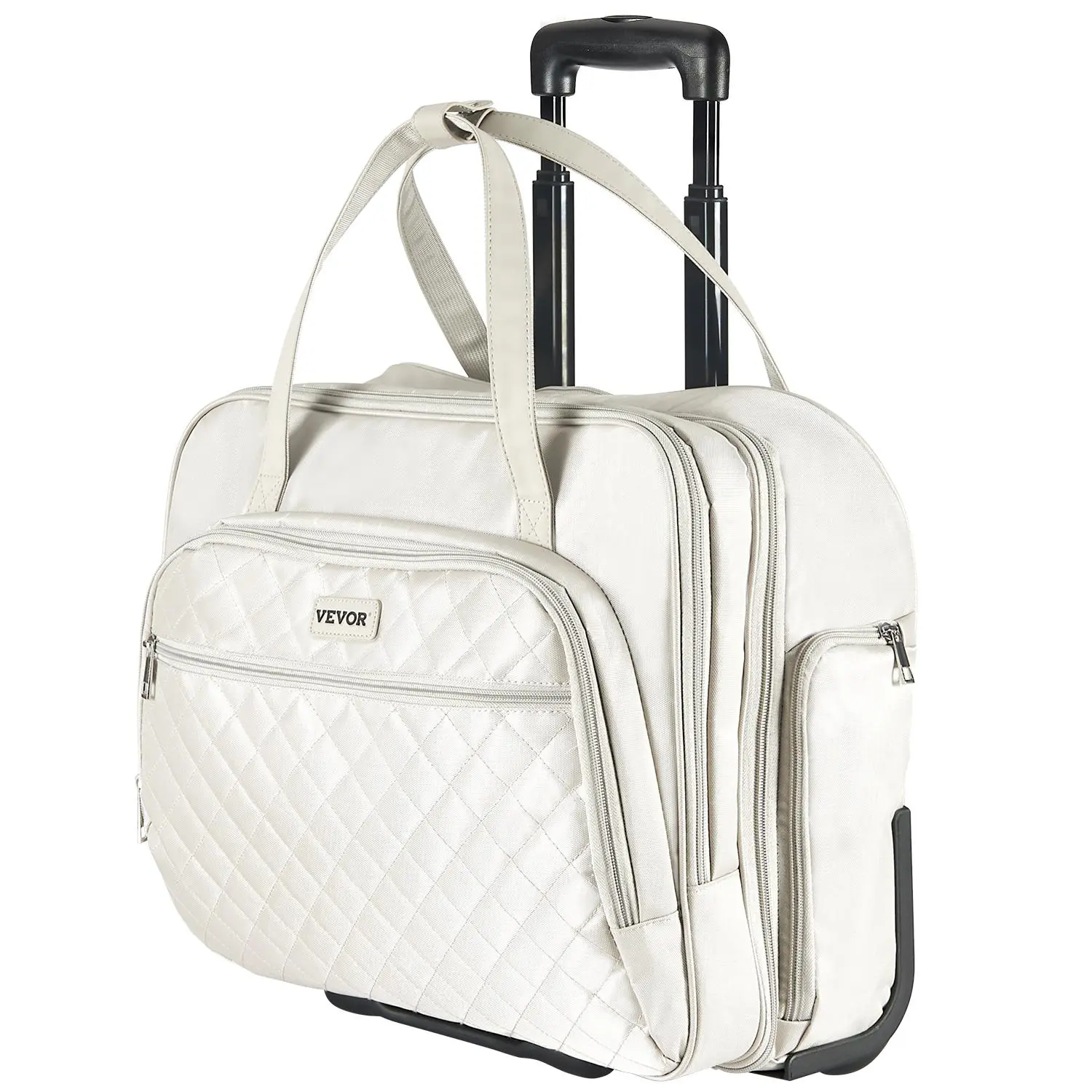 【SummerFinds】VEVOR Rolling Laptop Bag,  , Fits Up to 15.6 Inch Laptop, Wheeled Briefcase, Roller Computer Tote Bag with 2 Fixed Wheels & Telescoping Handle, Laptop Case for Work Travel Business Office, Women Men