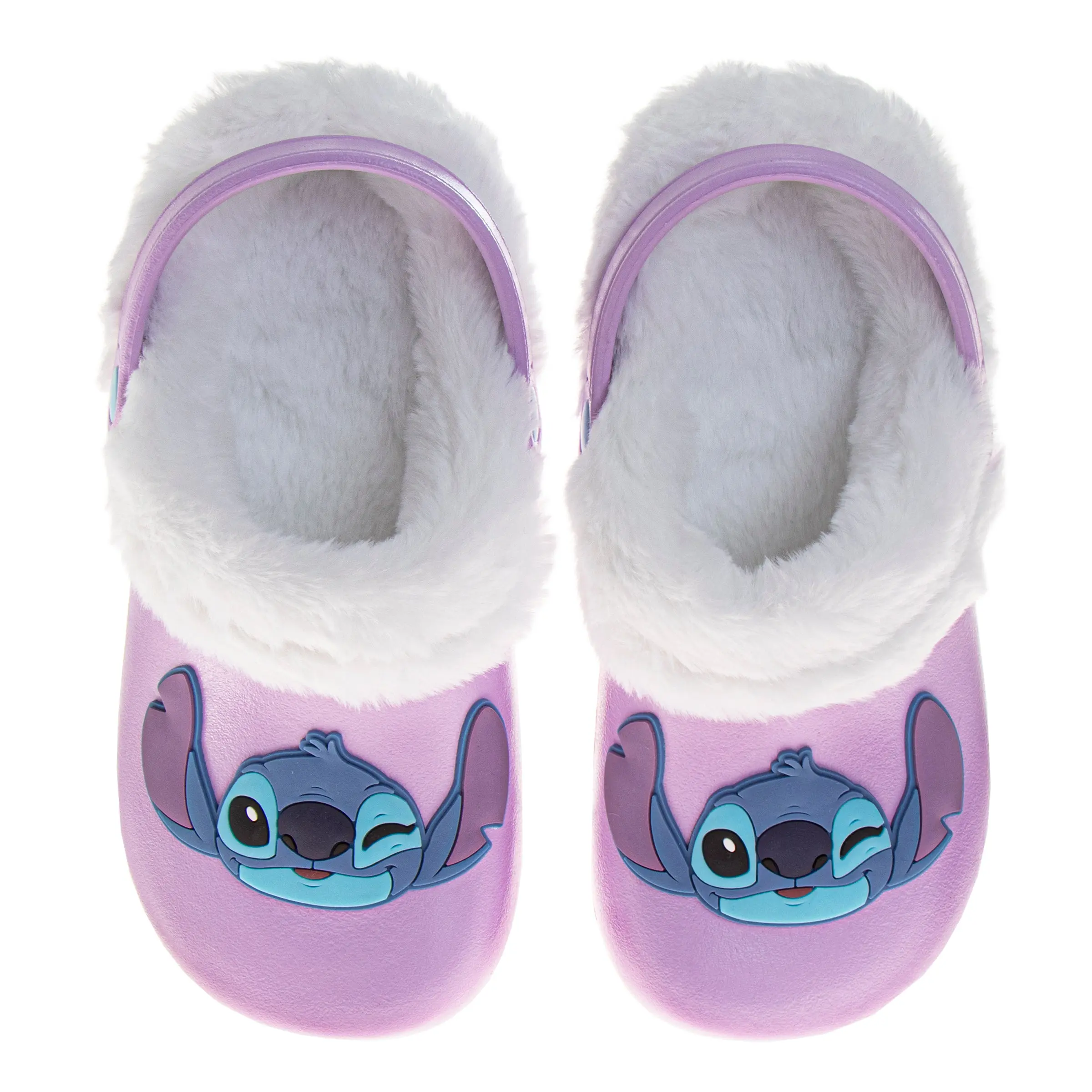 JOSMO KIDS Disney Lilo & Stitch Warm Slippers for Girls - Fuzzy Fleece Lined, Adjustable Back Strap, Cushioned, Indoor Slippers for Indoor/Outdoor Wear, Warm and Cozy Slip-On Footwear
