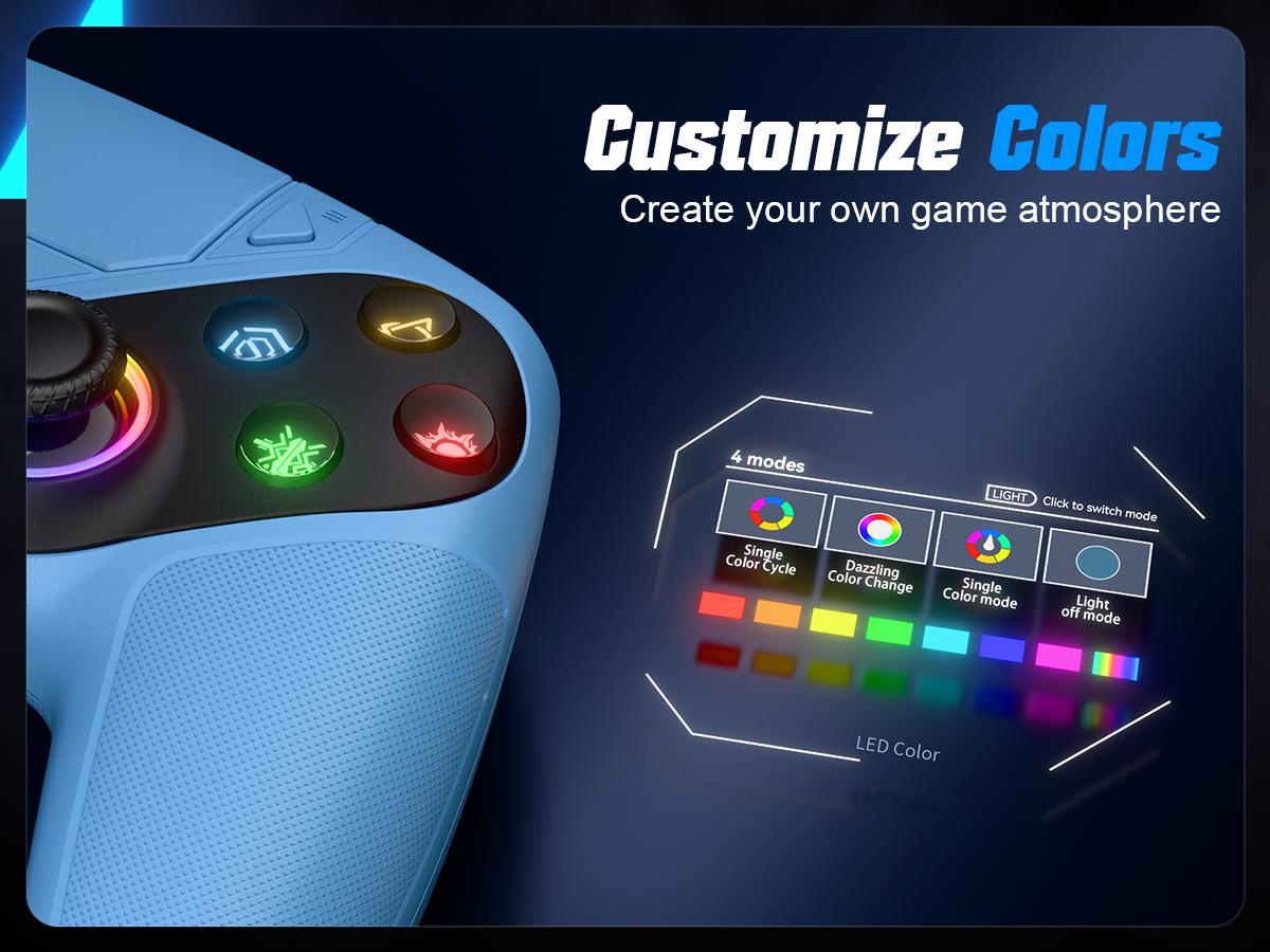 Drift Calibration Video Below Christmas Variety Pack Wireless Gaming Controller Pro for PS5 with LED RGB Light– Compatible with Playstation 5,Dual Vibration, Motion Sensing, Programmable Buttons & 1000mAh Fast-Charging Battery,TikTokShopStockUp