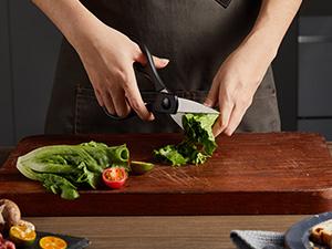 FOHERE Knife Set with Block 13 Pieces Stainless Steel Knife Sets for Kitchen with Built-in Sharpener Sharp Kitchen Knife Block Set with Granite Pattern, Anti-slip Handle Rust Resistant,Black Granite