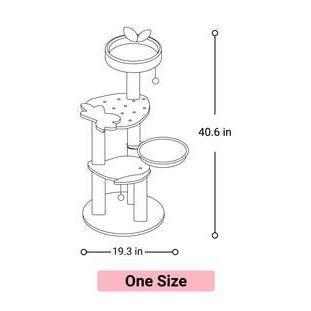 40.6in Fruit World Cat Tree, Cat Tower with Multi-Levels and Hammock for Kittens Home Natural