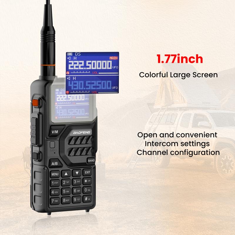 1/2PCS BAOFENG Walkie Talkie K5PLUS 10W Ham Radio Long Range, Handheld Two Way Radio UV-5R Upgraded Walkie Talkies with Foldable Upgraded Antenna, Wireless Copy Frequency Rechargeable Multi Band 2500mAh Type-C AM FM NOAA Radio