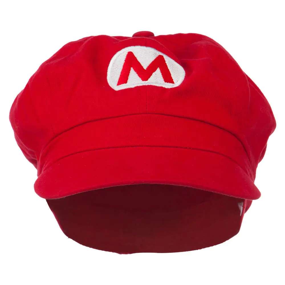 Big Size Circle Mario and Luigi Embroidered Cotton Newsboy Cap