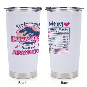 Mamasaurus Funny Mom Tumbler 20oz   Insulated Stainless Steel Coffee Cup   Unique Mother's Day Gift   Trendy Easter Basket Stuffer for Mama