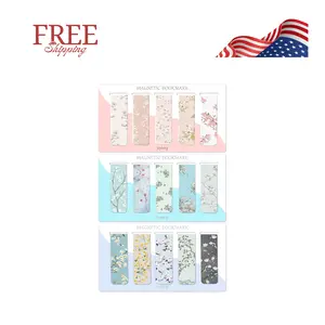15 Pieces Magnetic Bookmarks, Page Markers for Students, Teachers, Reading (Floral Style)