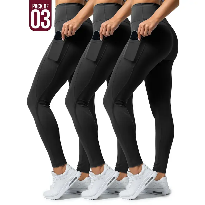 Ultra Sculpt High Waisted Leggings for Women Gym Workout, Yoga, Pilates Legging Pant with Pockets for Fitness Enthusiast, Fitness Running Compression Thights, Easy to Fit