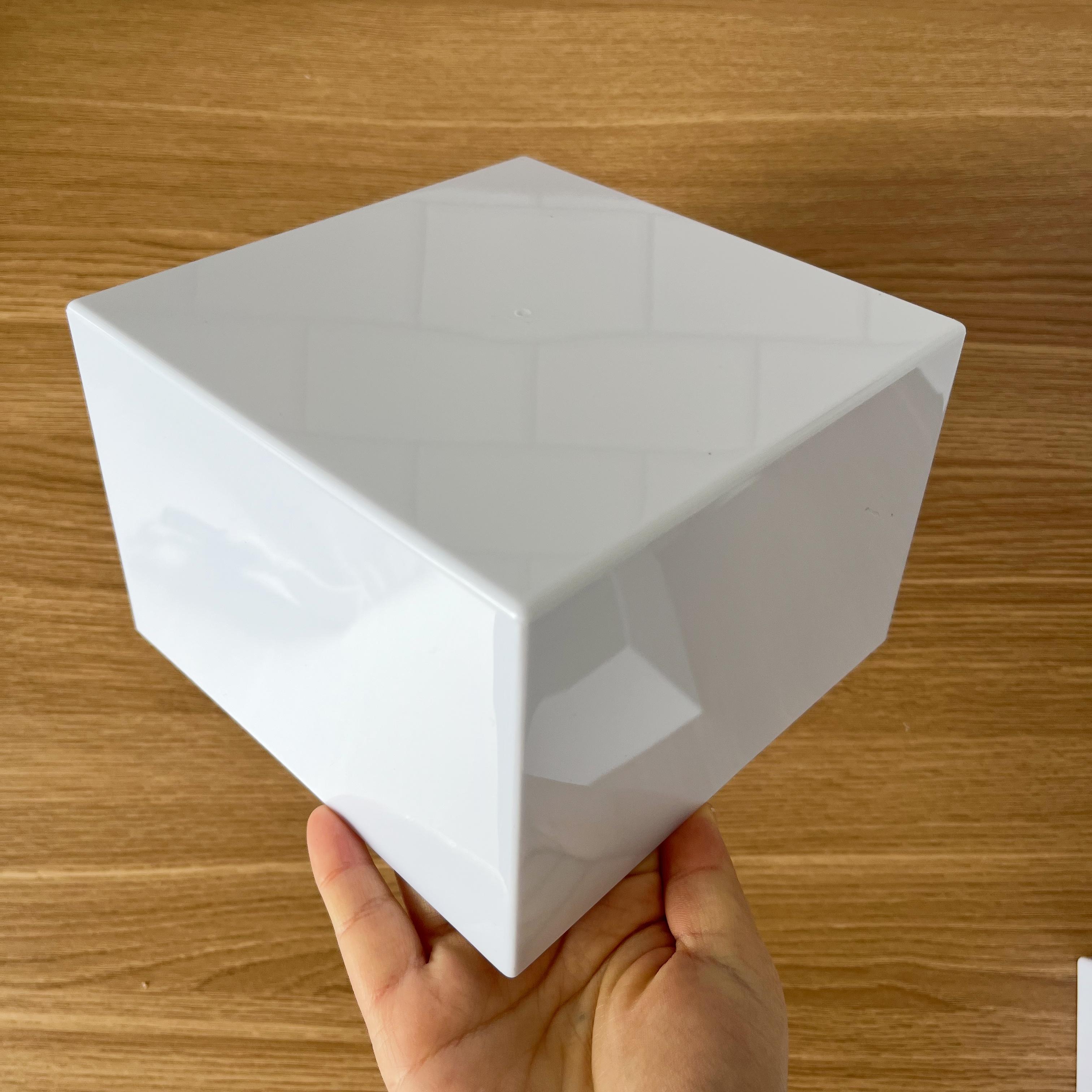 6 PCS Buffet Risers, Large Food Risers for Buffet Table, Display Stand Shelf for Party, Catering, Jewelry & Collectibles, White Plastic Nesting Boxes for Food Display