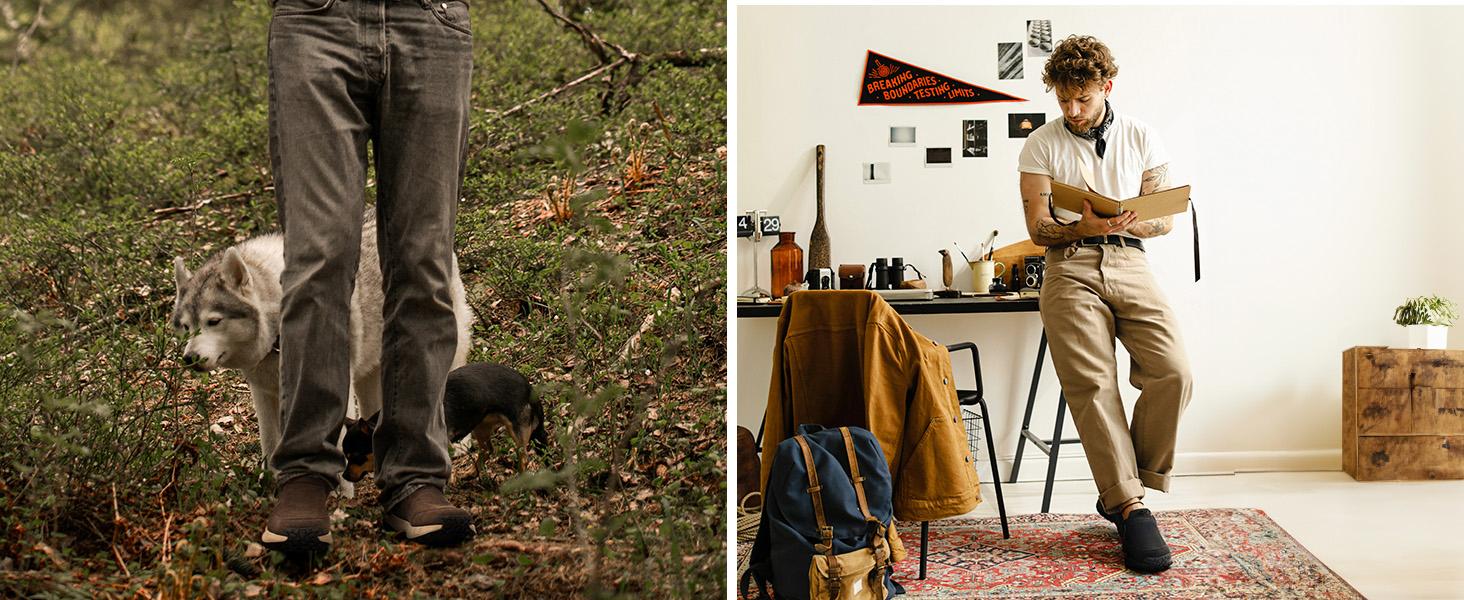 FitVille Men's Low-Top LugMax Outdoor Slip-On V3 with Classic Comfort Rubber, Closed Design, Anti-Smashing Features, Jet Black - Runner Walking Shoes Casual Sneakers Fathersdaygift SpringStatements FitVille Men's Low-Top LugMax Outdoor Slip-On V3 with Classic Comfort Rubber, Closed Design, Anti-Smashing Features, Jet Black - Runner Walking Shoes Casual Sneakers Fathersdaygift SpringStatements