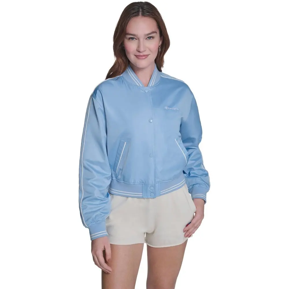 Champion Women's Cropped Varsity Jacket, Women's Tops, Light Shell Fabric, Functional Pocket