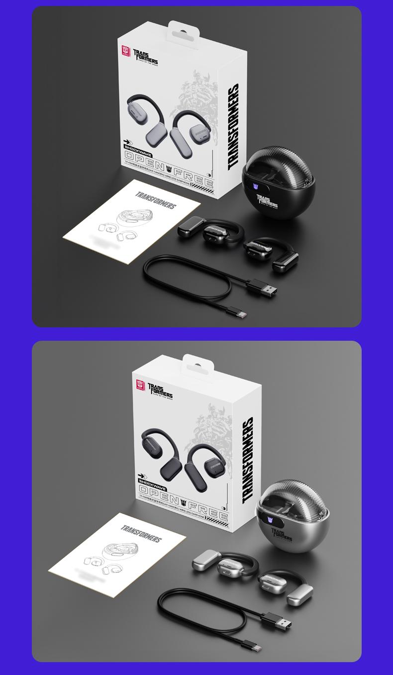 TRANSFORMERS TF-T09 Open Wireless Headphones with 2025 Bluetooth 6.0, 360° Stereo Sound, HD Voice Calls, Ergonomic Comfortable Design, Wireless Earbuds for Music & Phone Calls