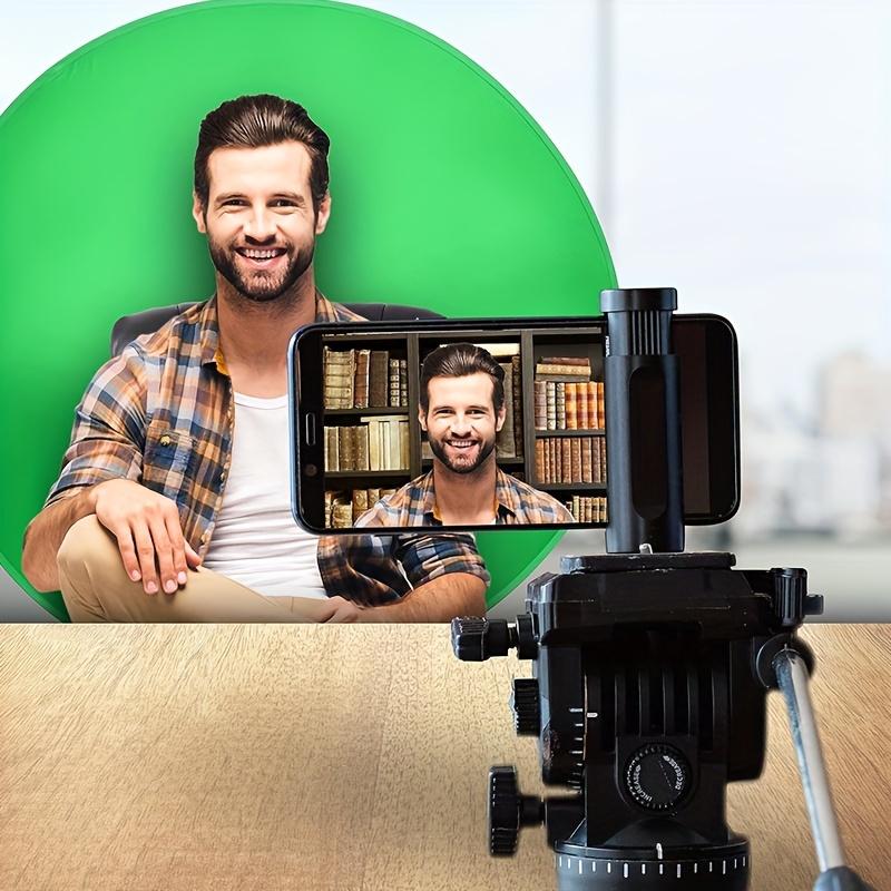 [Portable Green Screen] Foldable Polyester Portable Round Green Screen Chair Backdrop for Video Conferencing and Live Streaming - Easy Carry Handle