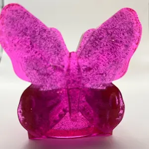 Butterfly Candle Holder in Glittery Magenta - For use with LED tea lights only!