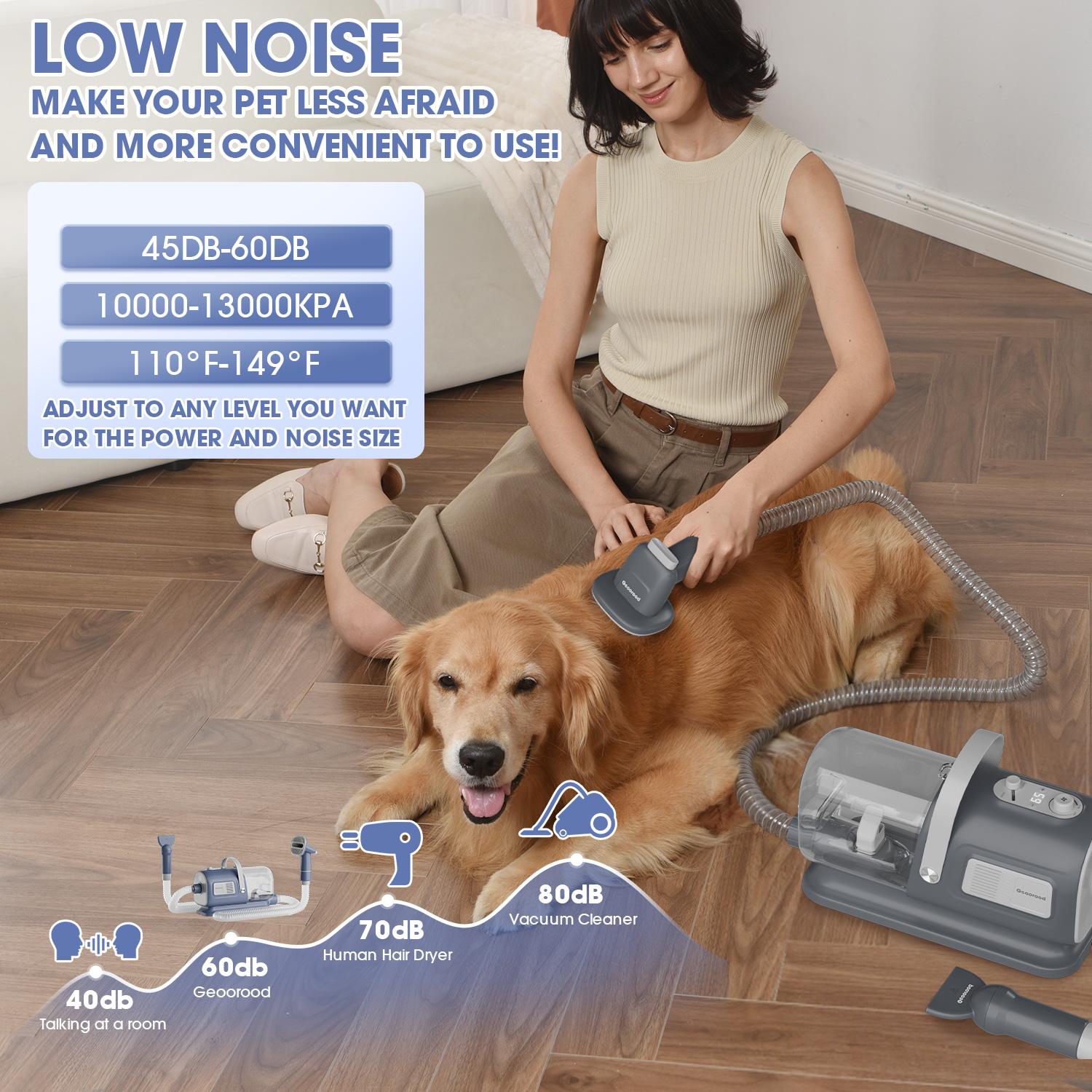 【Geoorood】Geoorood Dog Vacuum & Dryer for Shedding Grooming, 9 in 1 Dog Grooming Kit with Metal Blades Pet Clippers,Adjustable Speed&Temperature Control Blower, Professional Grooming Vacuum Kit,Proven Grooming Tool#February Stock Up
