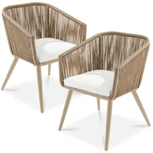 Best Choice Products Set of 2 Outdoor Patio Dining Chairs Woven Wicker Seating 250lb Capacity