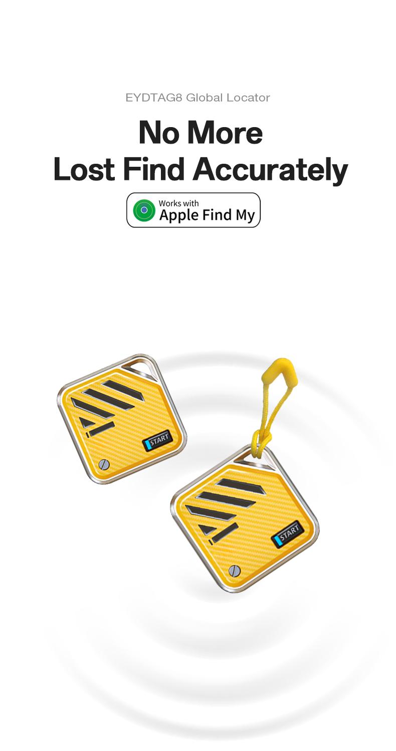 EYD TAG8 Magnetic Finder, SmartTrack security, waterproof, compatible only with Apple Find My Smart Tag, global positioning, orange.