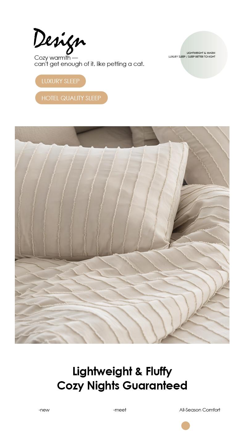 Beige Bohemian Jacquard Bedding Set, Wrinkle-Resistant & Machine Washable - Warm Breathable Comfort for Kids & Adults, Queen Duvet Cover, Ultimate Christmas Gift