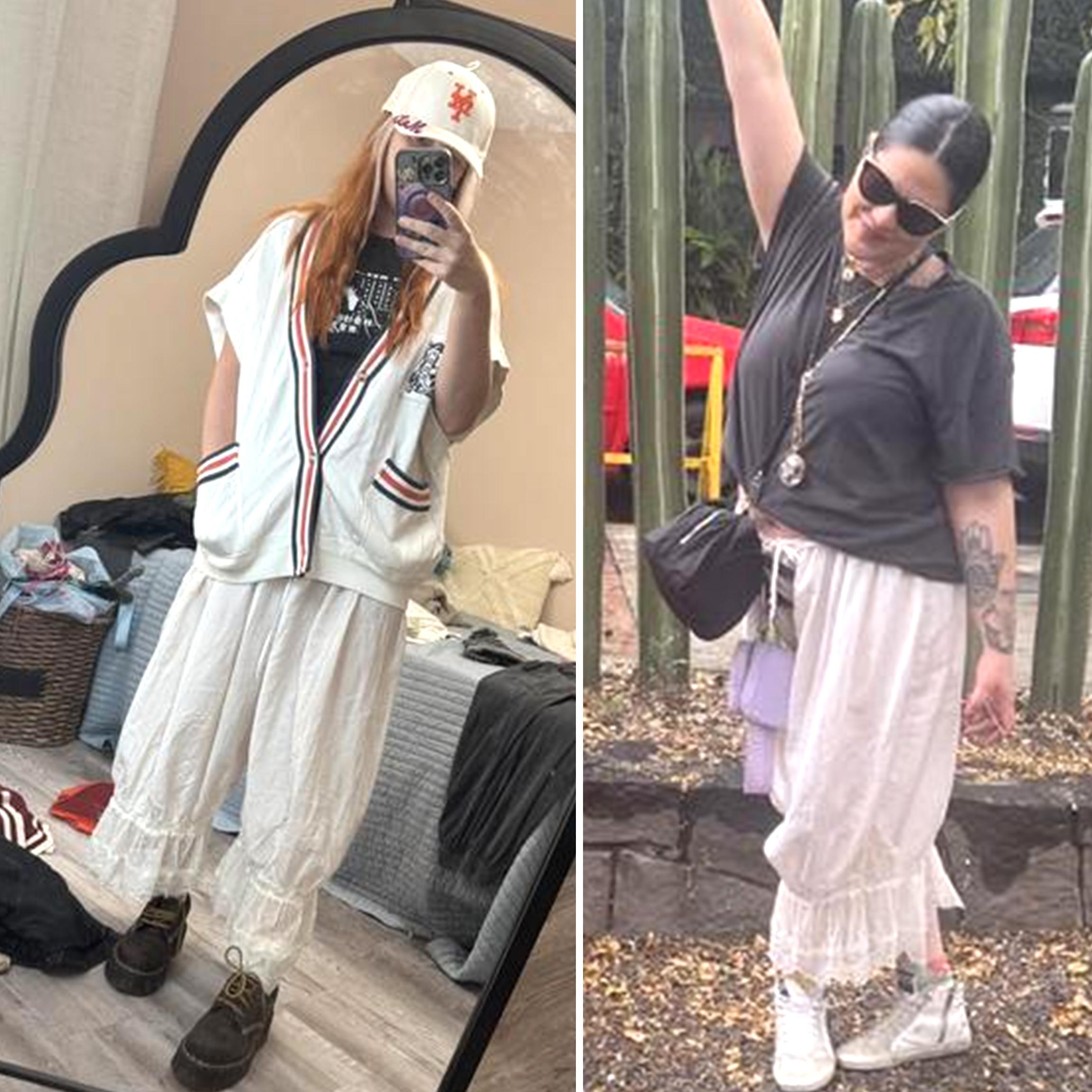 Buenoble Forever Young Lace Bloomers Pants for Women Cropped Boho Loose Fit Crinkled Fabric Fairycore Retro Style