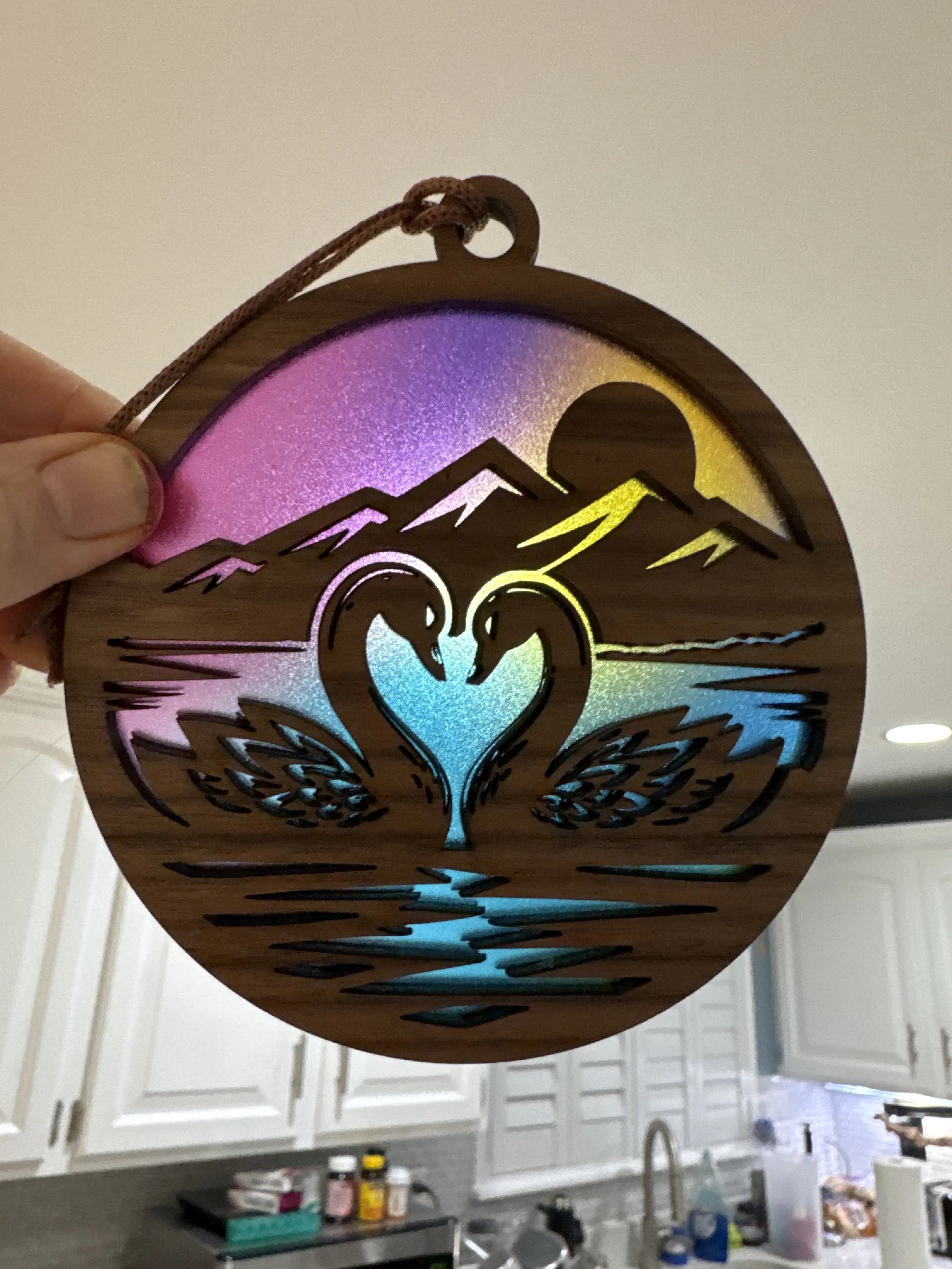 Swans Suncatcher for Sunny Window Swans Suncatcher for Sunny Window