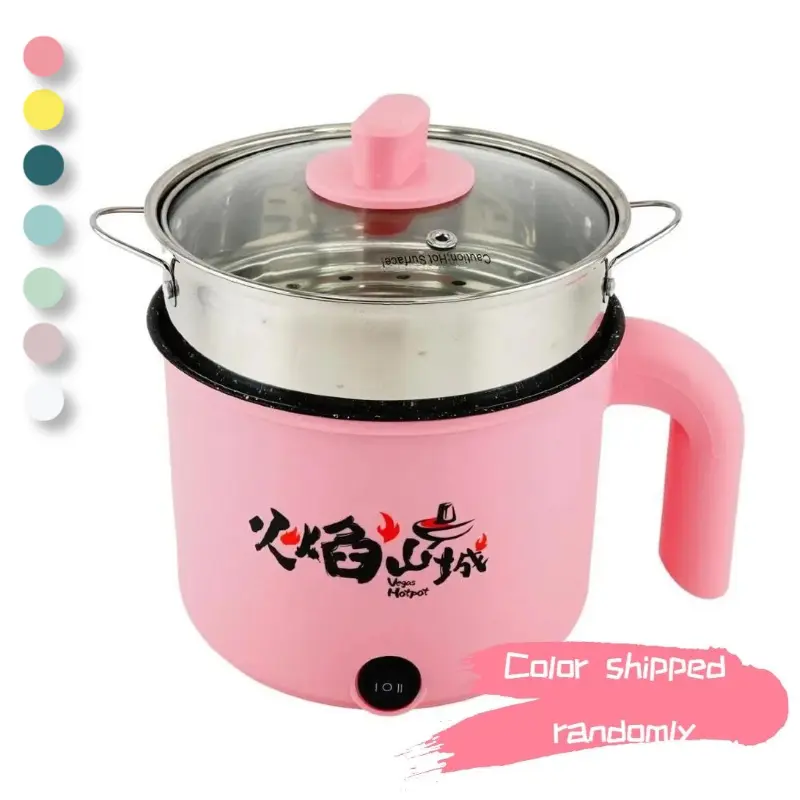 VEGAS Steam and Cooking Pot Ramen Pot Multifunction 18cm/7.1 inch 1.7L Capacity Colors May Vary | mini cooker Multifunctional cooker| Small Appliance| Easy to clean| Dual Safety Protection System| Nonstick & Easy to Clean
