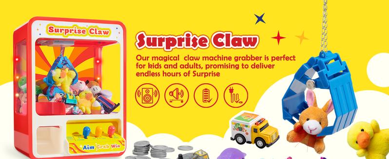 Christmas 2025 Gifts Claw Machine Arcade Toy with LED Light & Adjustable Sound, Rechargable Dispenser Toys Mini Vending Machine for Kids - Perfect Christmas New Year & Birthday Big Gifts for Kid Valentine's Day Gifts for Kids
