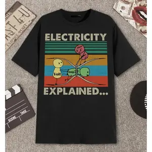 Electricity Explained...Electric Funny Ohm Volt Amp Electrical Retro Vintage T-Shirt