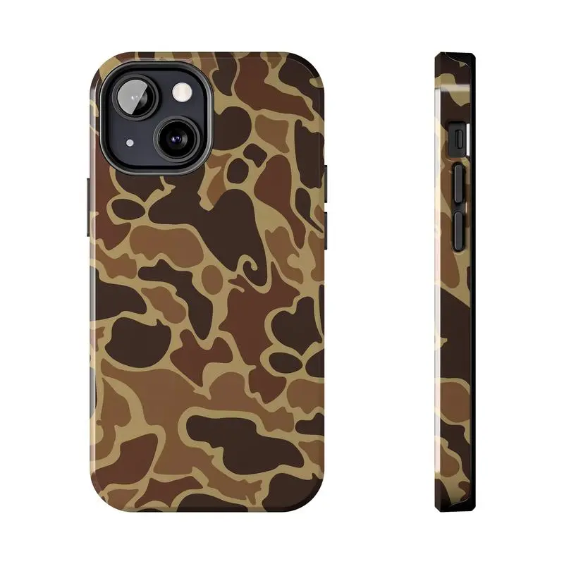 Vintage Waterfowl Camo Durable Shockproof Cellphone Case & Accessories Bundle - Protective Cover for iPhone 11-17 Pro Max,X,XR,XS Max,7-8 Plus & Samsung S24 Ultra, Includes Shell, Handheld Fidgets, Hunting Camo Screen Protector for Device Protection