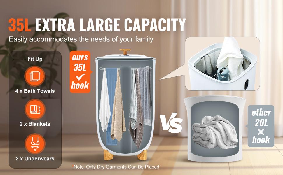 VEVOR Towel Warmer 35L,  Towel Warmer Bucket with Drying Modes(2-5h), Heating Mode 20/40/60/90 Min Auto Shut Off, LED Screen, Luxury Large Towel Warmer for Bathroom, Spa, Bathrobe, Blanket & Pajama