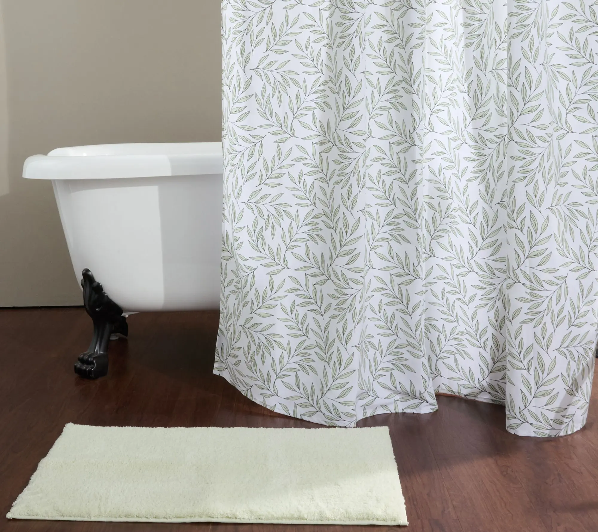 Home Reflections Shower Curtain and Bathmat Bundle