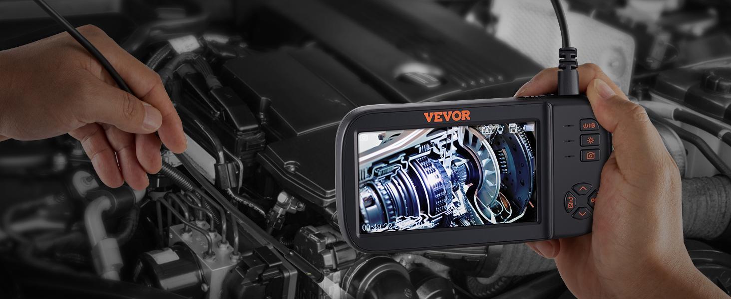 VEVOR Endoscope Camera Borescope Inspection Camera Triple Lens 4.5" IPS Accessories Mobile