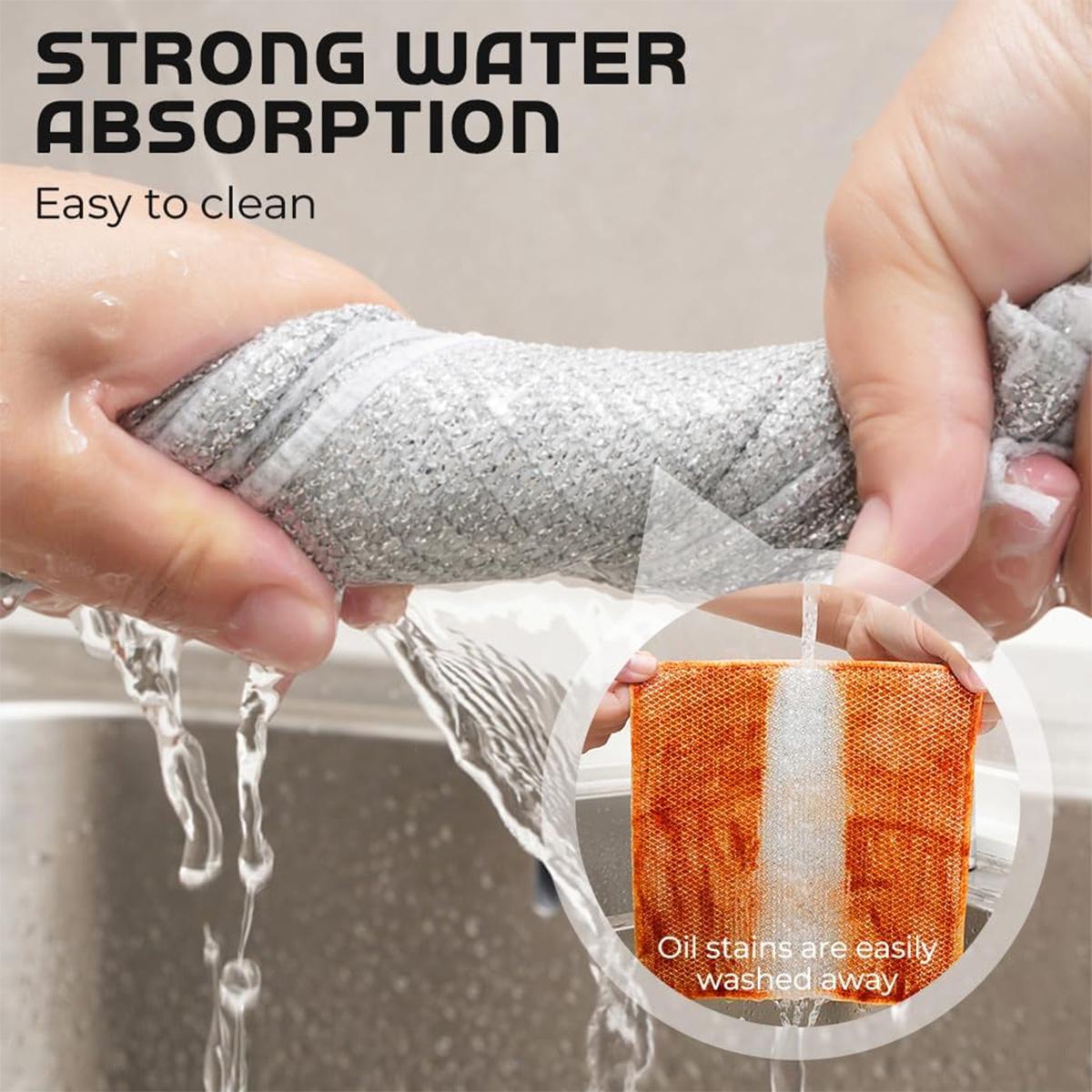 12 Pcs New Upgrade Steel Wire Dishcloth,Non Scratch Wire Dishcloth for Wet and Dry Use,Powerful Cleaning Non-Scratch Wire Dishcloth Rag for Cookware, Sinks, Dishes, Stove Tops