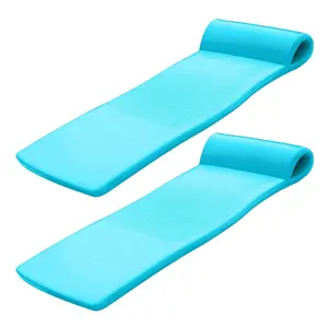 TRC Recreation Sunsation 1.75" Thick Foam Lounger Raft Pool Float, 2 Pack, Teal