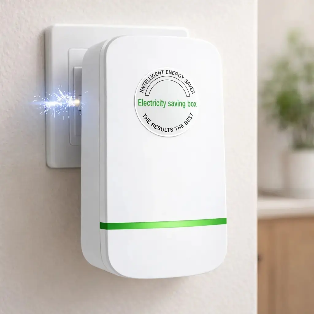 Energy-Saving Device for Home and Office, Electricity Saver Box, Voltage Optimization and Surge Protection, Plug-and-Play