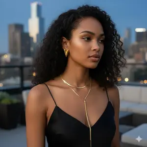 Francesca Vintage French Geometric Studs/ Necklace/ Set 18K Gold Plated