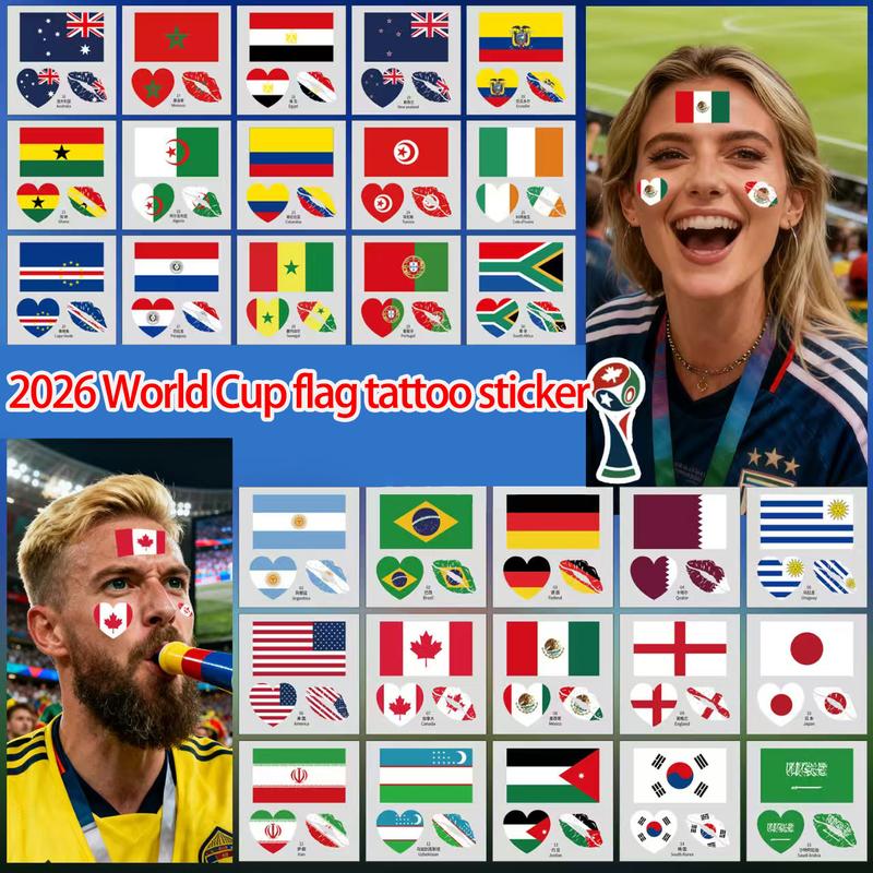 New US-Canada-Mexico World Cup flag temporary tattoos, football match temporary tattoos, sports meet temporary tattoos, water transfer face stickers