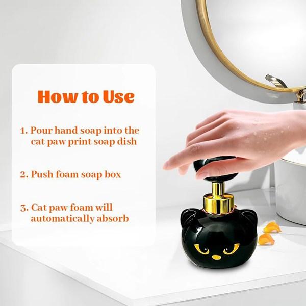 Pawprint Magic Cute Cat Paw Foam Soap Dispenser Press Design for Cat Lovers Practical Fun Accessory Claw Shaped Foam Pump Bottle