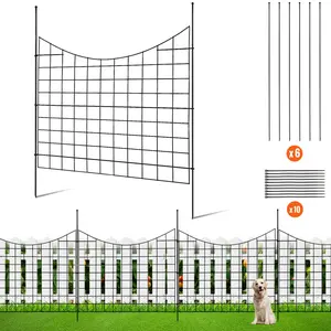 VEVOR Garden Fence,  36.6in(H) x12ft(L) Animal Barrier Fence, Underground Decorative Garden Fencing with 2.5 Inch Spike Spacing, Metal Dog Fence for the Yard and Outdoor Patio, 5 Pack