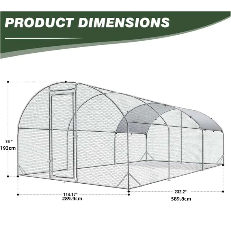 Dome 231.6"L x 114.0"W x 75.6"H