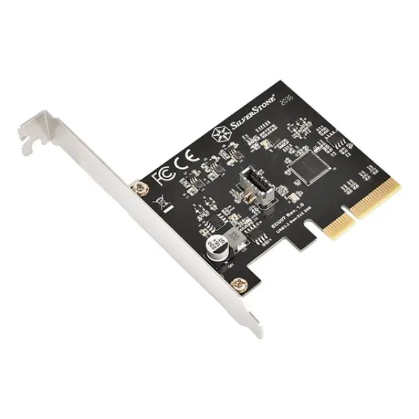 SilverStone Technology ECU07 Low Profile PCIe Expansion Card, Compliant with PCI Express Base 3.1a, SuperSpeed 20Gbps, USB 3.2 Gen 2x2 Type-C, Internal Type-C Key-A Connector, Pc Accessories, Data Transfer