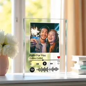 Custom Spotify Acrylic Plaque – Personalized Song Photo Gift, Music Code Display, Portrait Acrylic Block for Couples