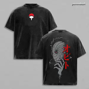 Obito Uchihaa Washed Tee – Unisex Oversize Anime T-Shirt