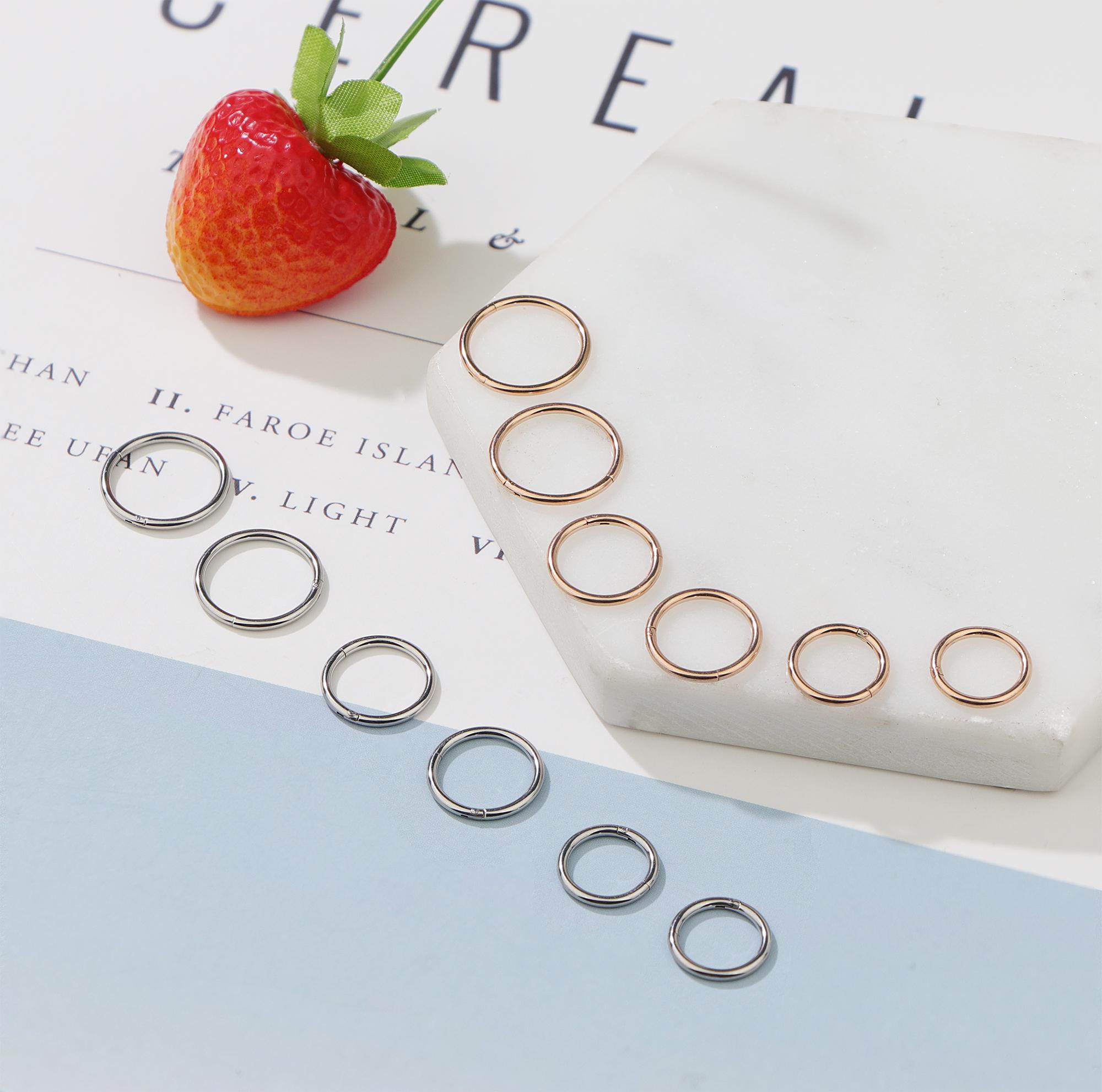 Jstyle 16G Surgical Steel Hinged Clicker Septum Nose Rings Hoop Helix Cartilage Daith Tragus Earrings Body Piercing Jewelry