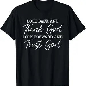 Reflecting on Faith and Gratitude for God's Blessings Inspirational Christian T-Shirt