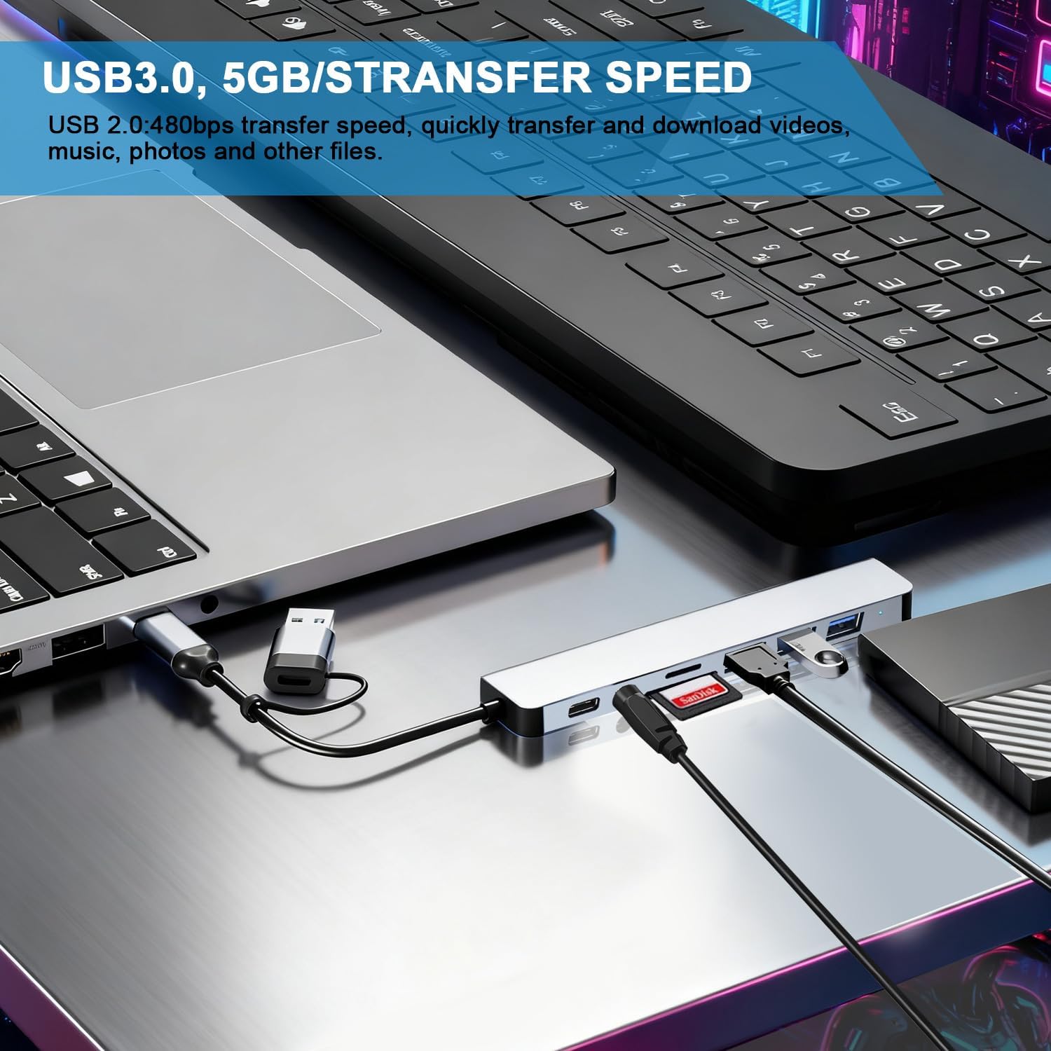 USB C Hub 10 in 1 Splitter Expander 8 Port Multiport Adapter 4 USB 3.0 Ports 1 USB-C Jack TF/SD Card Reader 3.5mm Aux Ports Audio Aluminum Output for iPhone 16 17 For MacBook Pro/Air For iPad iMac XPS Thinkpad Laptop Galaxy Phones High-Speed Data Transfer USB C Hub 10 in 1 Splitter Expander 8 Port Multiport Adapter 4 USB 3.0 Ports 1 USB-C Jack TF/SD Card Reader 3.5mm Aux Ports Audio Aluminum Output for iPhone 16 17 For MacBook Pro/Air For iPad iMac XPS Thinkpad Laptop Galaxy Phones High-Speed Data Transfer