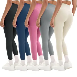 5 Pack Multi Color Classic Versatile Yoga Leggings High Waist Stretch Workout Pants Yoga Pants