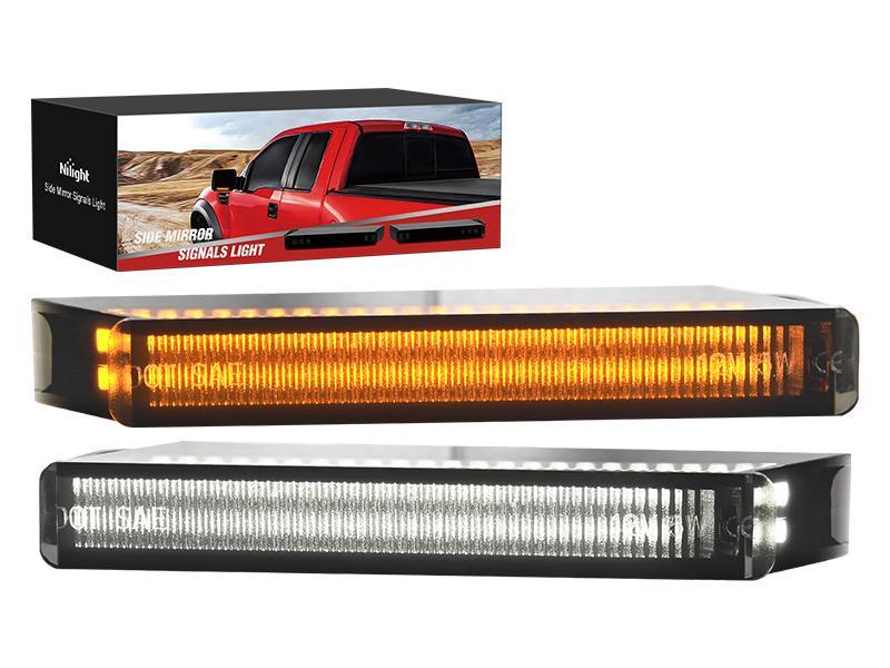 Nilight Side Mirror Marker Light Switchback White Parking Amber Turn Signals Lights Smoked Lens Plug and Play Compatible With Ford F150 Raptor Expedition 2006-2008 Lincoln Mark LT