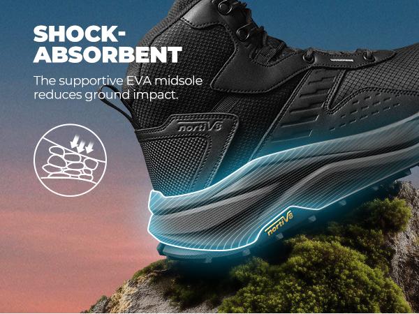 NORTIV 8 Men's Wide Toe Box Hiking Boots Low Drop Waterproof Outdoor Trekking Camping Shoes for Plantar Fasciitis Bunion Katahdin