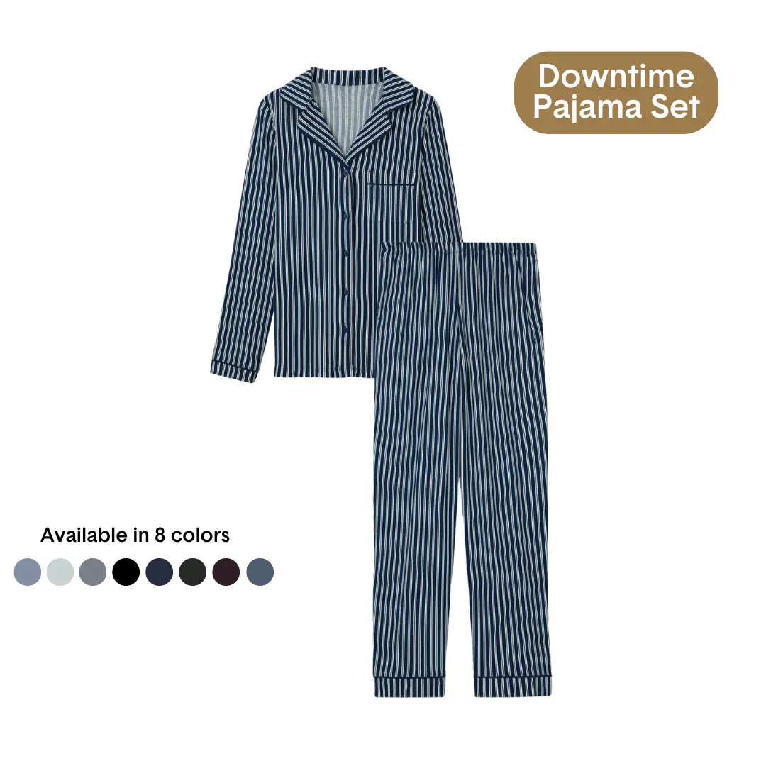 Tommy John Women’s Downtime Long Sleeve Pajama Set, Luxury Soft Lightweight Fabric, Breathable Comfort Sleepwear Matching Pants Womenswear Fit
