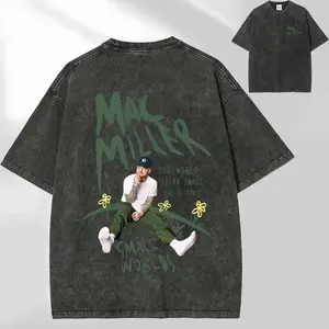 [100% Cotton] Mac Miller "Small Worlds" T-shirt, washed vintage style Mac Miller T-shirt, unisex "Small Worlds" graphic tee, men's gift X