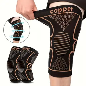 Copper Compression Fit Knee Sleeves For - High Elastic, Knee Brace For Men &